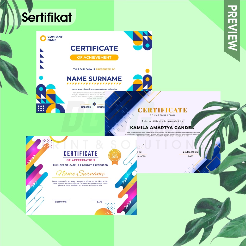 Print Certificate (Can custom) | Shopee Philippines