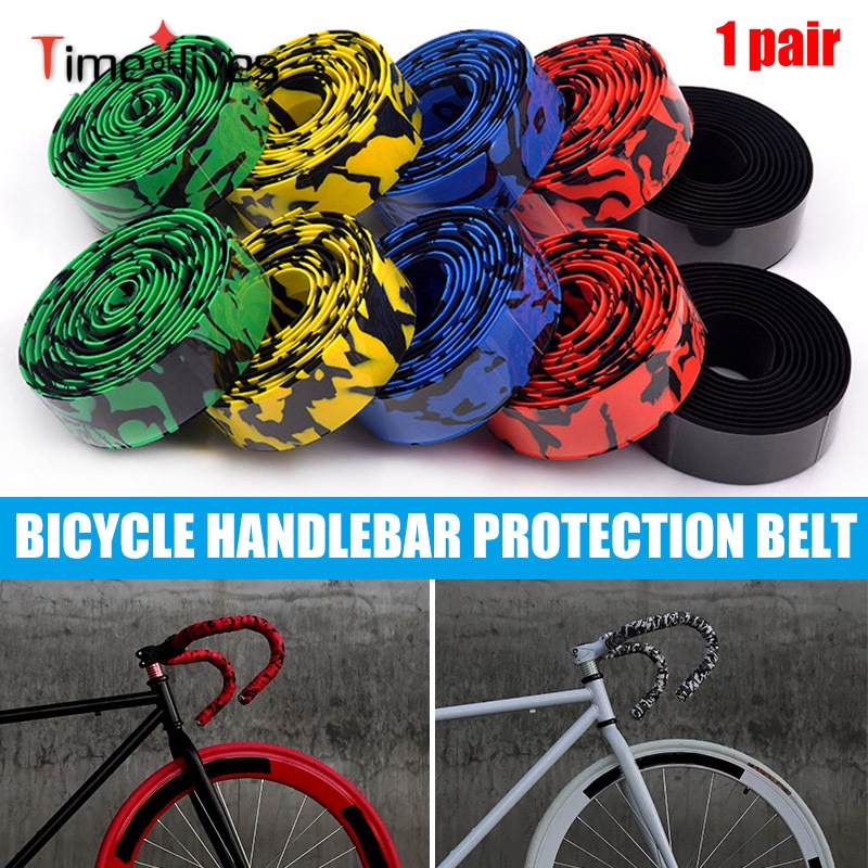 2Pcs Cycling Road Bike Handlebar Tape Wrap Bar Plug Anti-slip Sweat-absorbent 