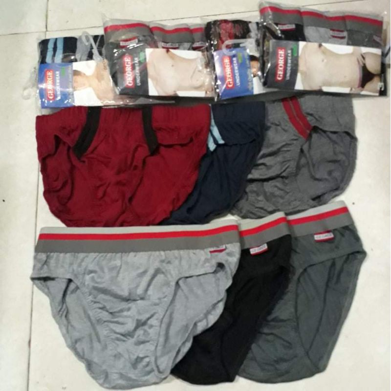 George brief (3PCS/PACK) colored (inside/outside garter) for men adult size:S,M,L,XL,2XL, #9