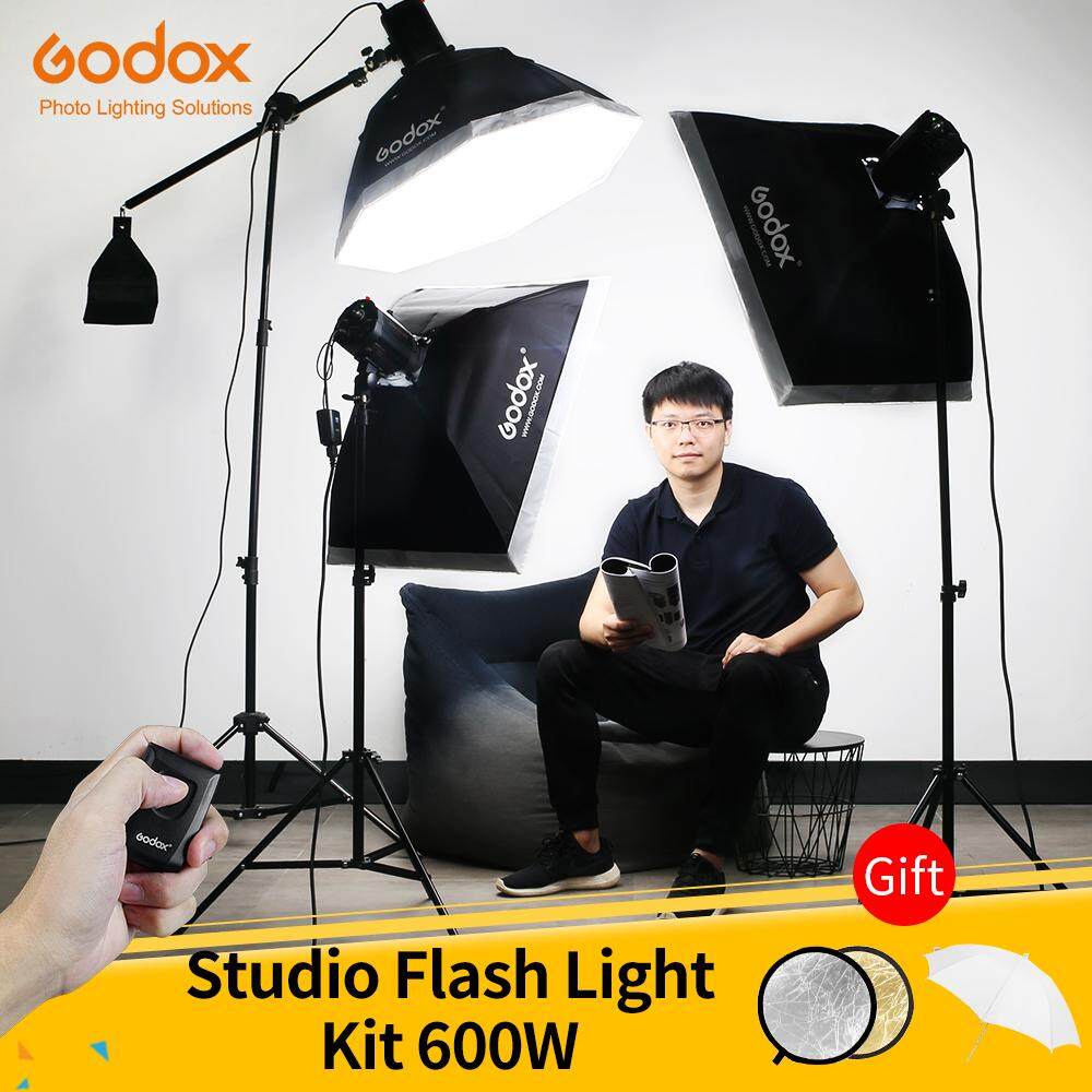 Godox 600Ws Strobe Studio Flash Light Kit 3pcs 200Ws Photographic