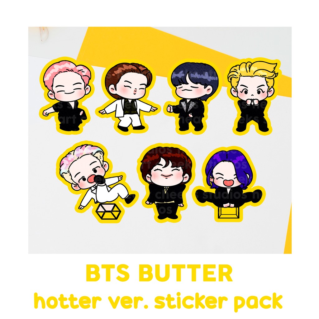 BTS BUTTER STICKER PACK / ART PRINT BANGTAN ARMY RM JIN SUGA JIMIN