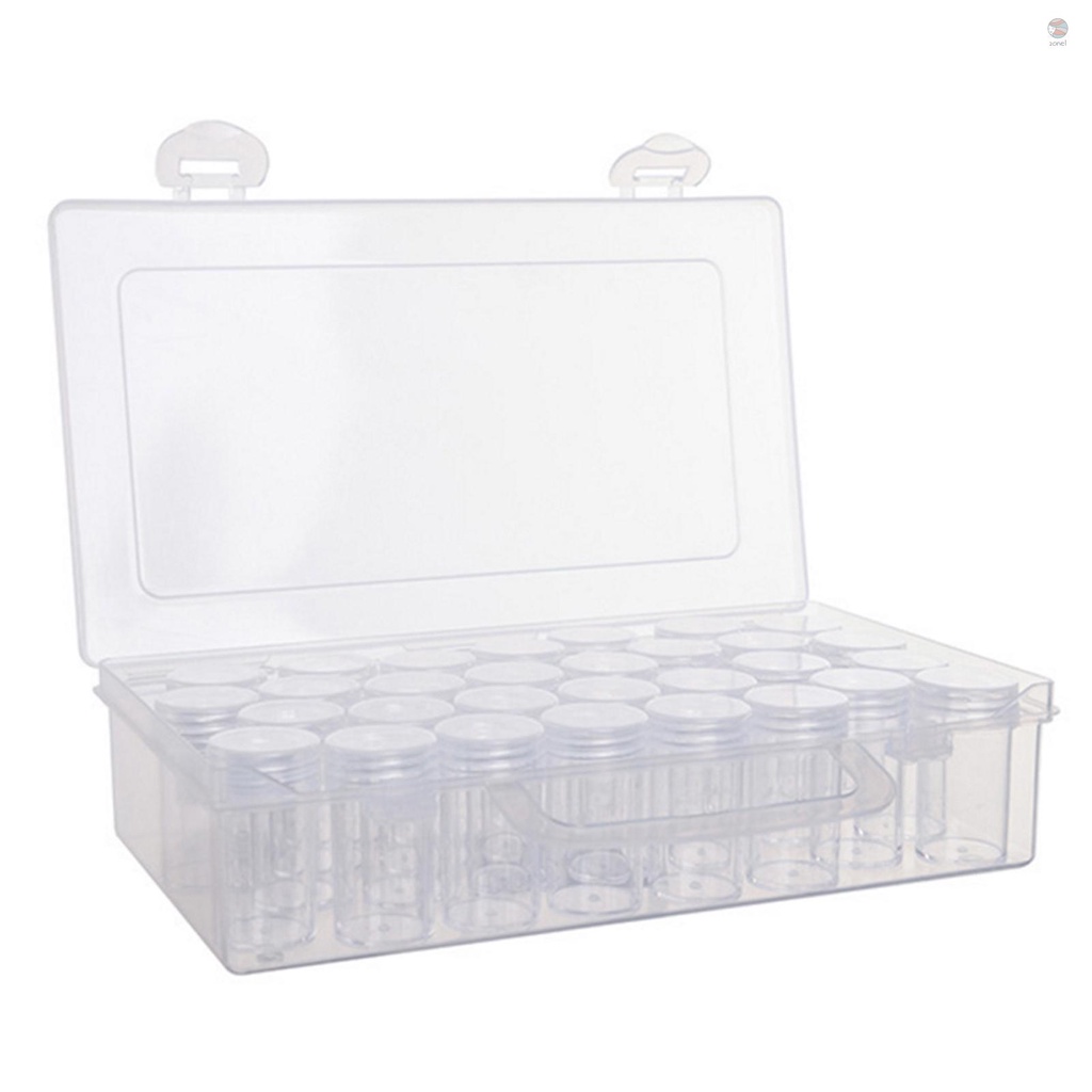 Zone Clear Plastic Bead Storage Containers Set 30 Grids Diamond