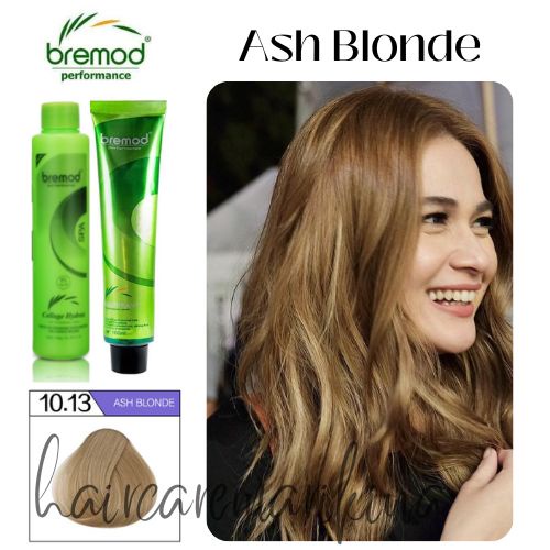 10.13 ASH BLONDE Bremod Hair Color - With Oxidizer Set | Shopee Philippines