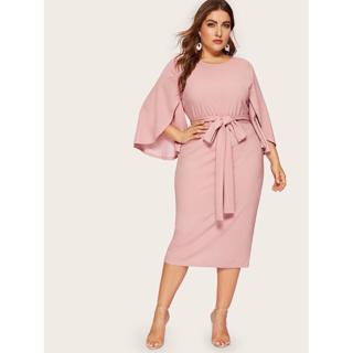 plus size peach dress