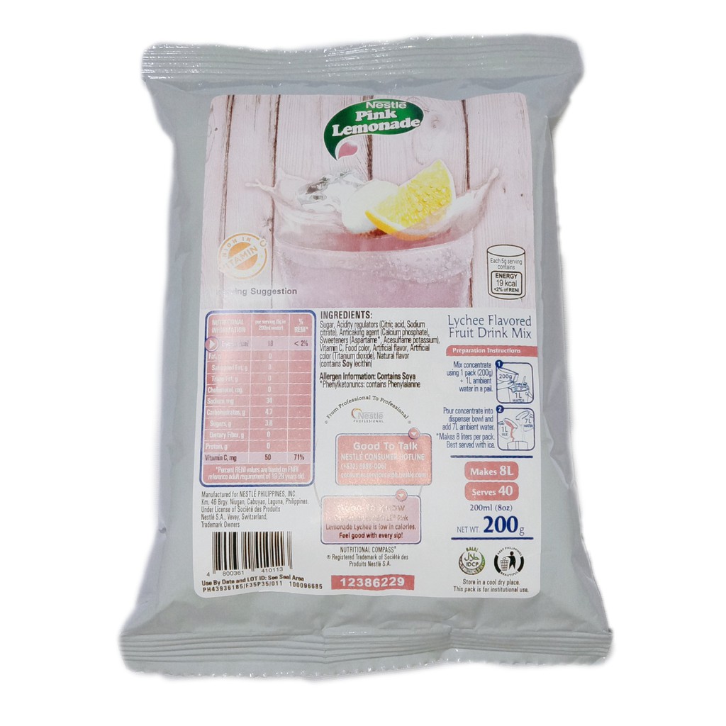 Nestle Pink Lemonade Lychee Flavor Fruit Drink Mix Shopee Philippines