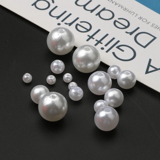 4/6/8/10mm Pearl Beads with Holes ABS Imitation Pearls Loose Bead for Bracelet Making DIY Necklace