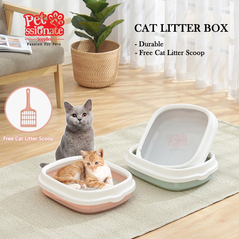 Cat Kitten Litter Box Anti Spill Semienclosed Open Deodorant with Cat Litter Scoop Shopee