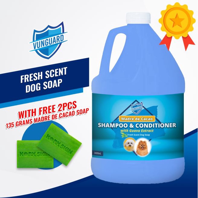 PET SHAMPOO AND CONDITIONER FRESH SCENT 1 GALLON FREE 2PCS 135G SOAP