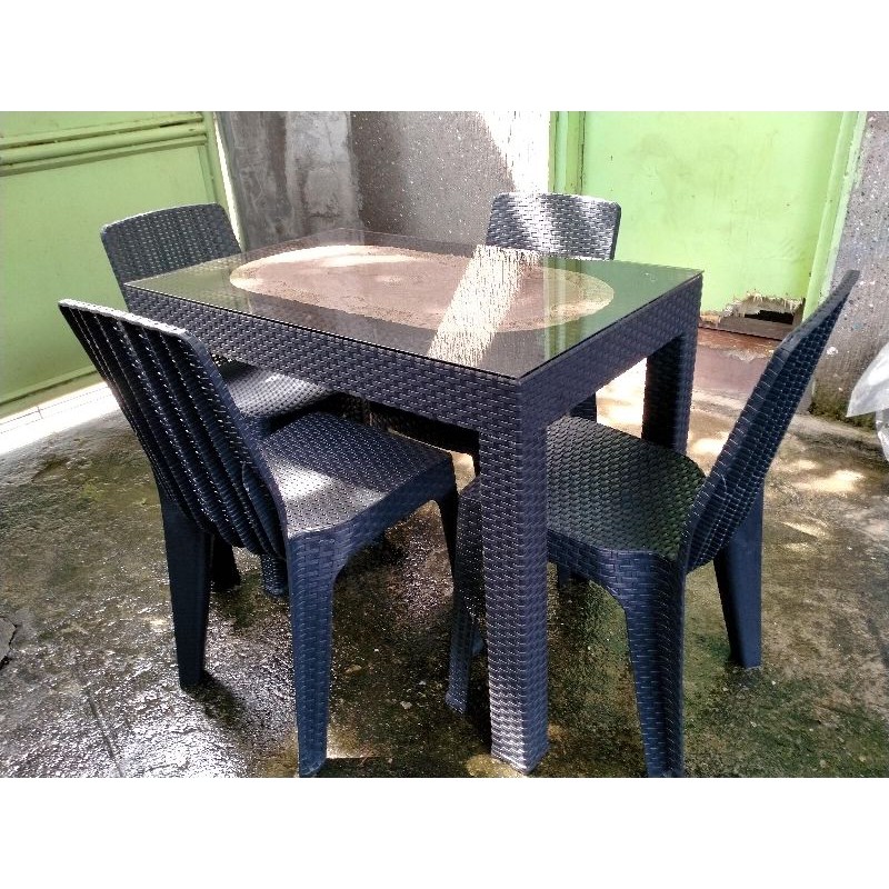 Rattan Dining Set(Table and Chairs) | Shopee Philippines