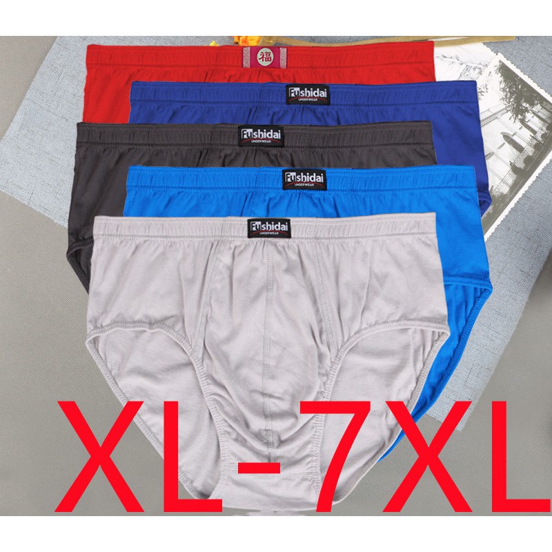 Korean Plus Size XL-7XL Cotton Briefs Mens Comfortable Underpants Man ...
