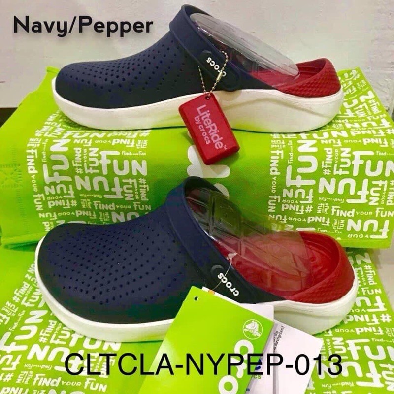 crocs literide navy pepper