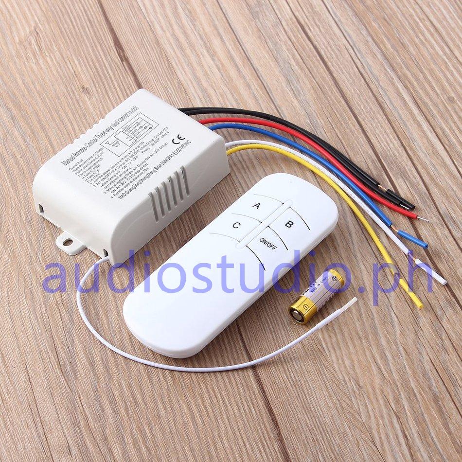 220V 3 Way ON/OFF Digital RF Remote Control Switch Wireless For Light ...