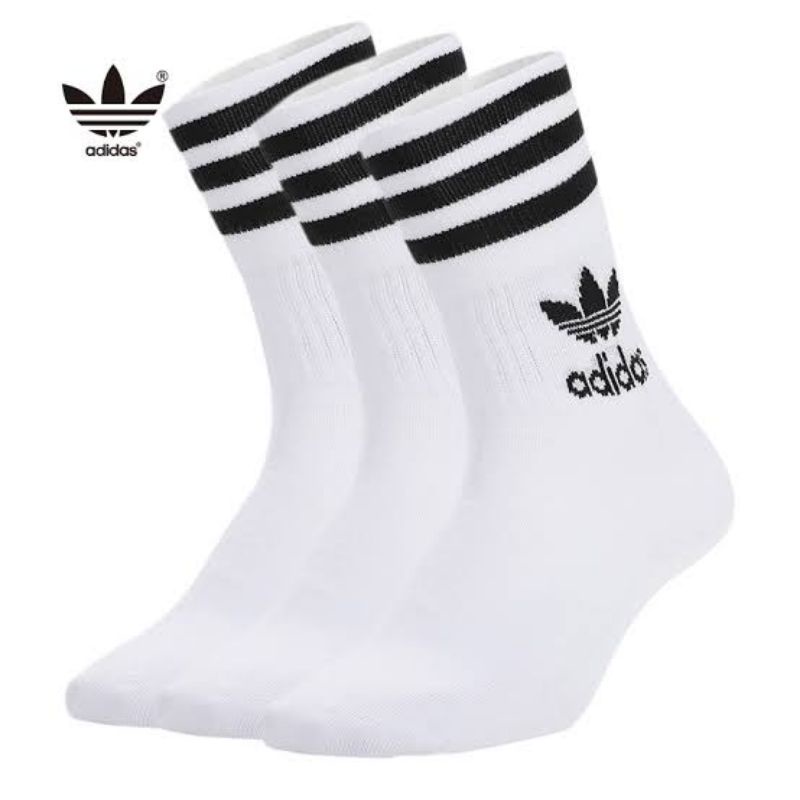 ADIDAS MID CUT CREW SOCKS 1 PAIR (100 ORIGINAL) Shopee Philippines