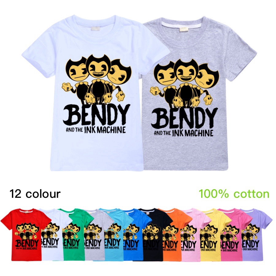 Tngstore Bendy And The Ink Machine Tops T Shirt Boy Girl Shopee Philippines - tngstore t shirt roblox top boy girl