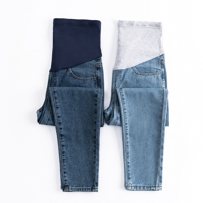 8809 Maternity Pants Spring Autumn High Waist Maternity Jeans Belly