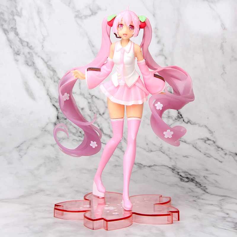 20cm Hatsune Pink Miku Sakura PVC Action Figure Anime Vocaloid Japanese Figurine Collectable
