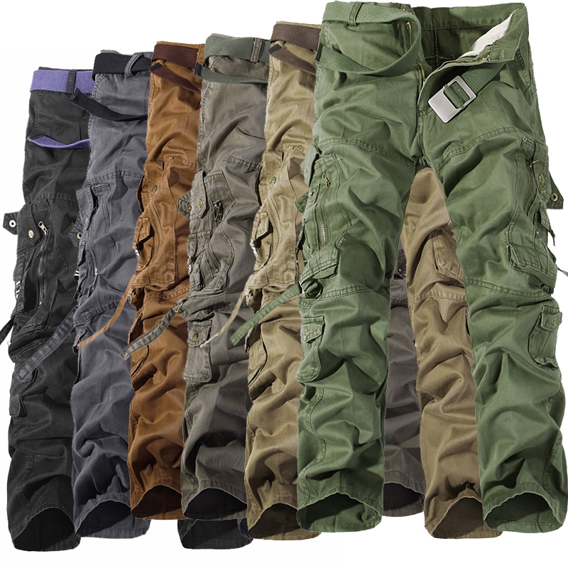 YUNY Mens Outwear Multi-Pockets Casual Loose Plus-Size Cargo Pant Army Green 32