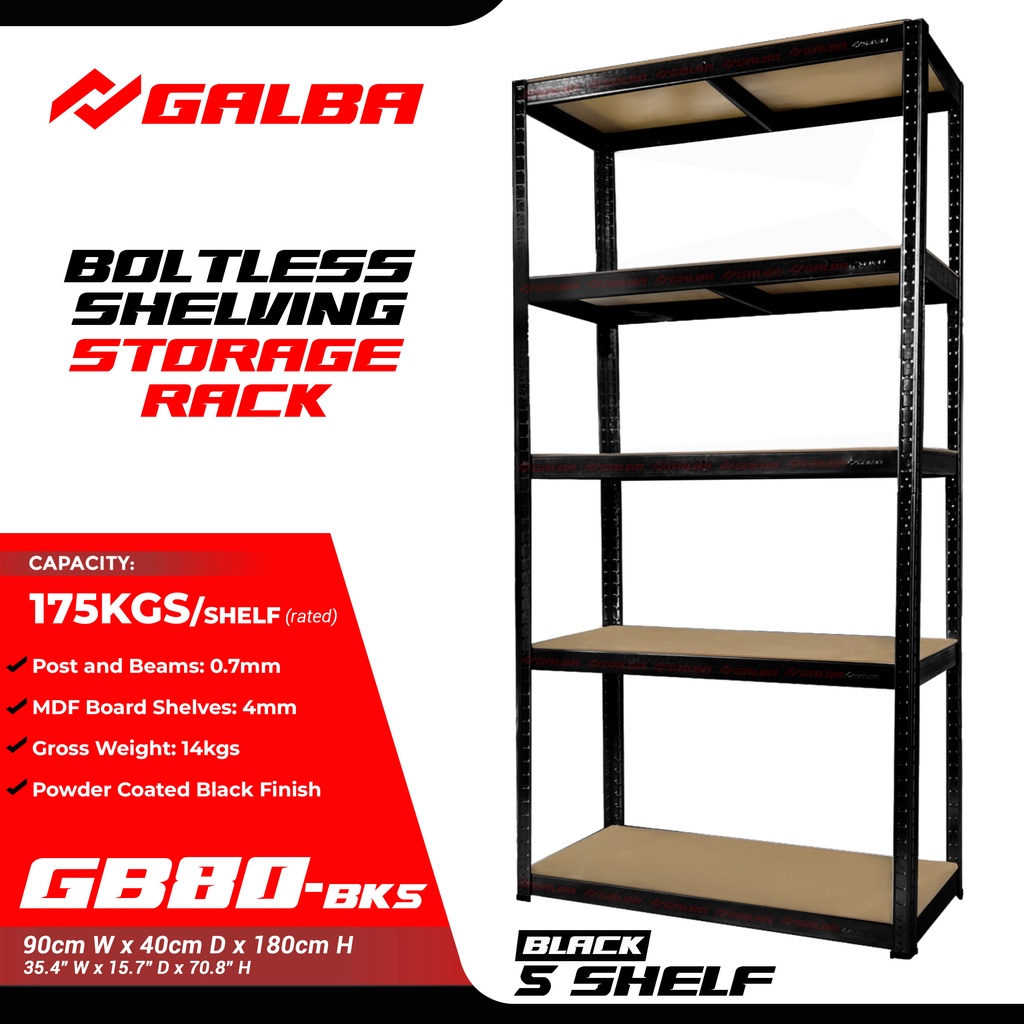 BOLTLESS SHELVING STORAGE RACK (6FT) 5 Layers MEDIUM (90x40x180cm) Shopee Philippines
