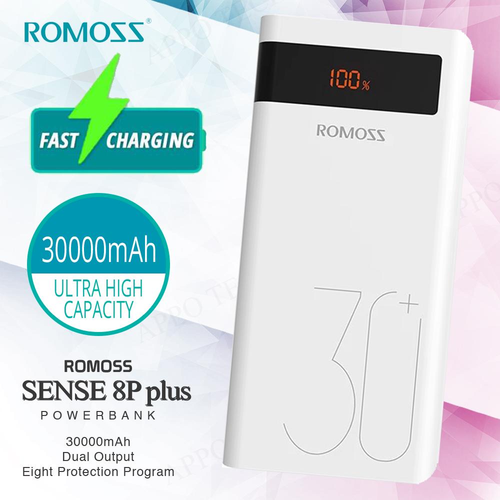 romoss sense 8 30000mah qc type c power bank white