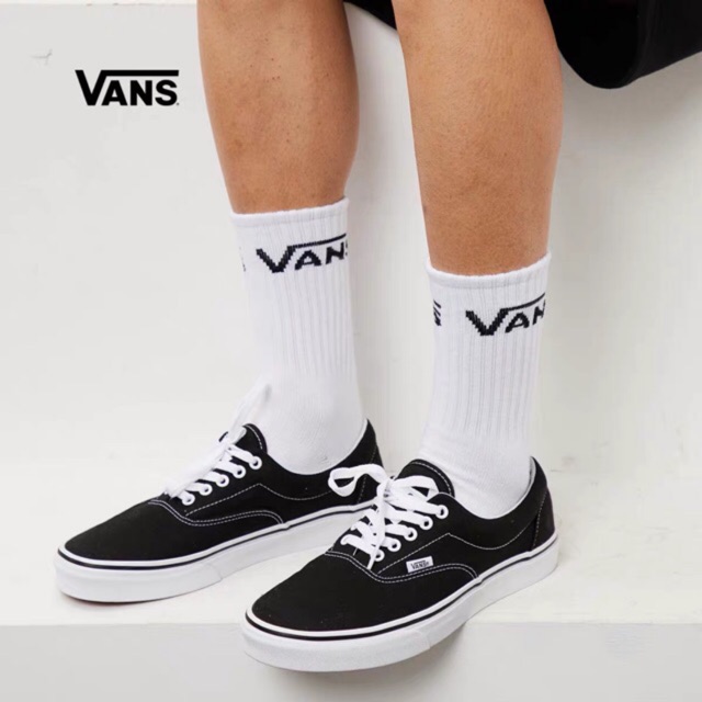 white vans and white socks