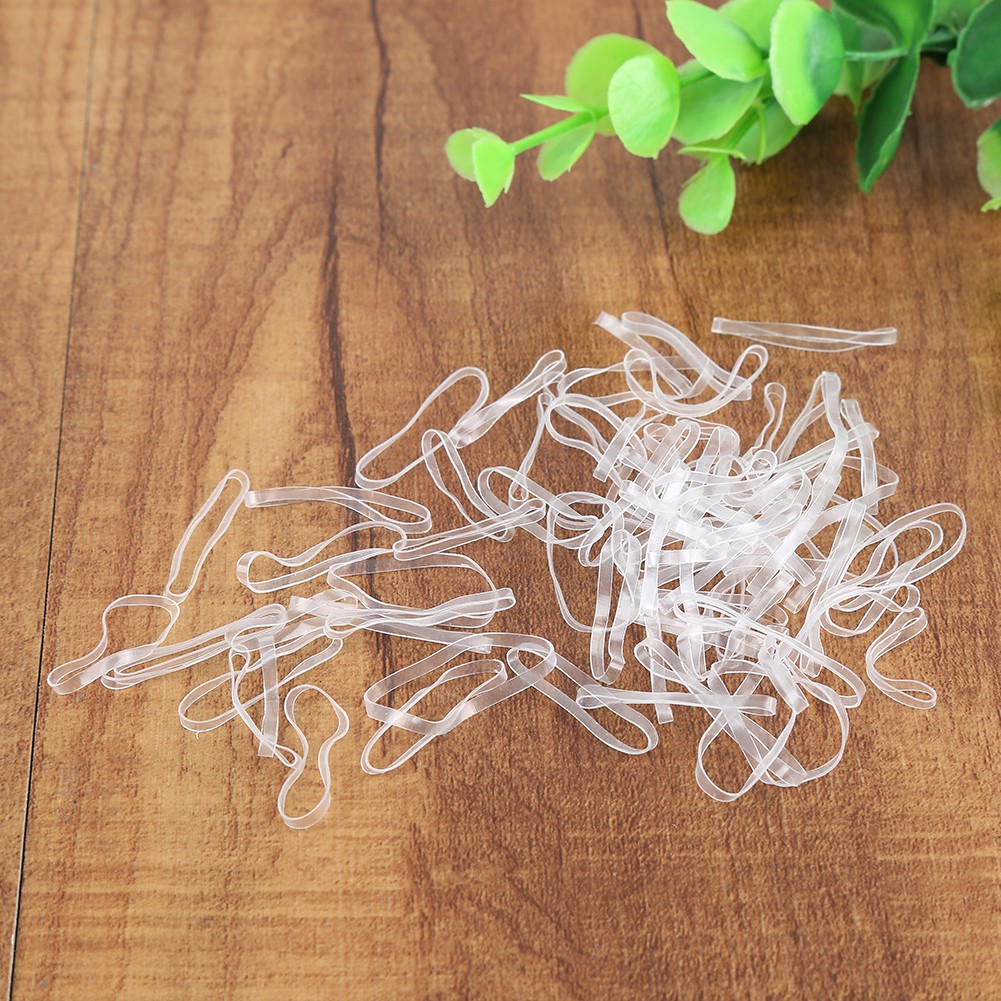 400Pcs Traceless Clear Elastic Rubber Bands Braids Plaits Ponytail Band