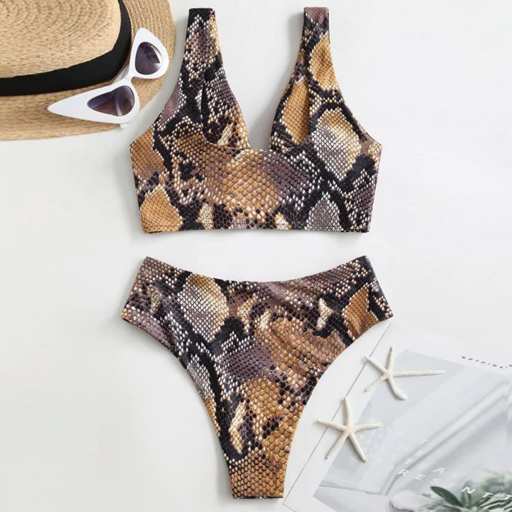 snakeskin bikini set