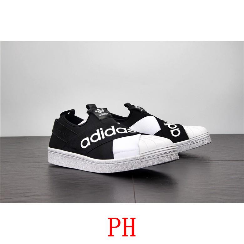 adidas superstar slip on black and white