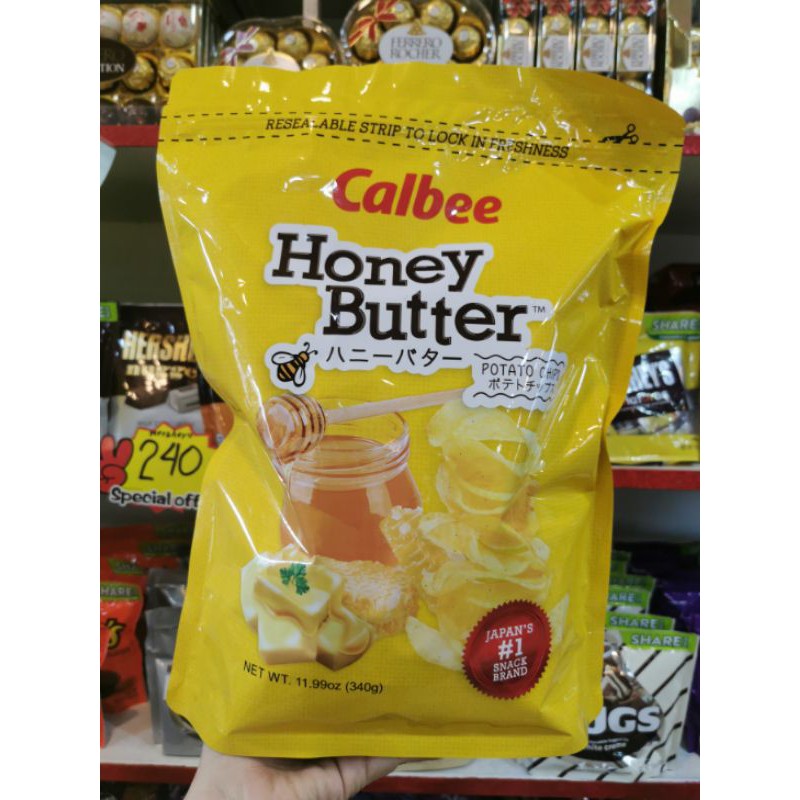 Calbee Honey Butter Potato Chips 340g in pouch Shopee Philippines