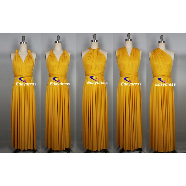 golden yellow infinity dress