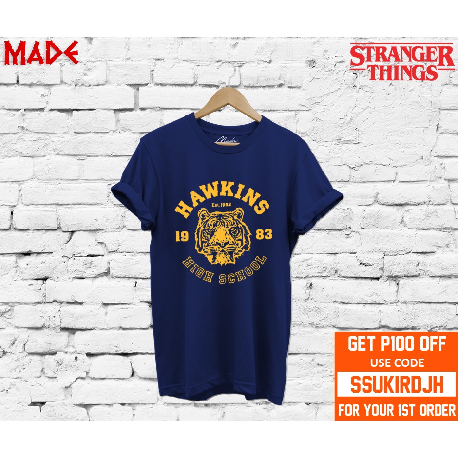 Stranger Things Hawkins High School 2 Shirt Shopee Philippines