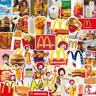 Street Wear M Kee Golden Arch Tag Unique ins Style Coffee kfc French Fries Burger Food Creative Handbook Sticker Computer Luggage Notebook Tablet Phone Water Cup Guitar Decoration Waterproof 0914 #3