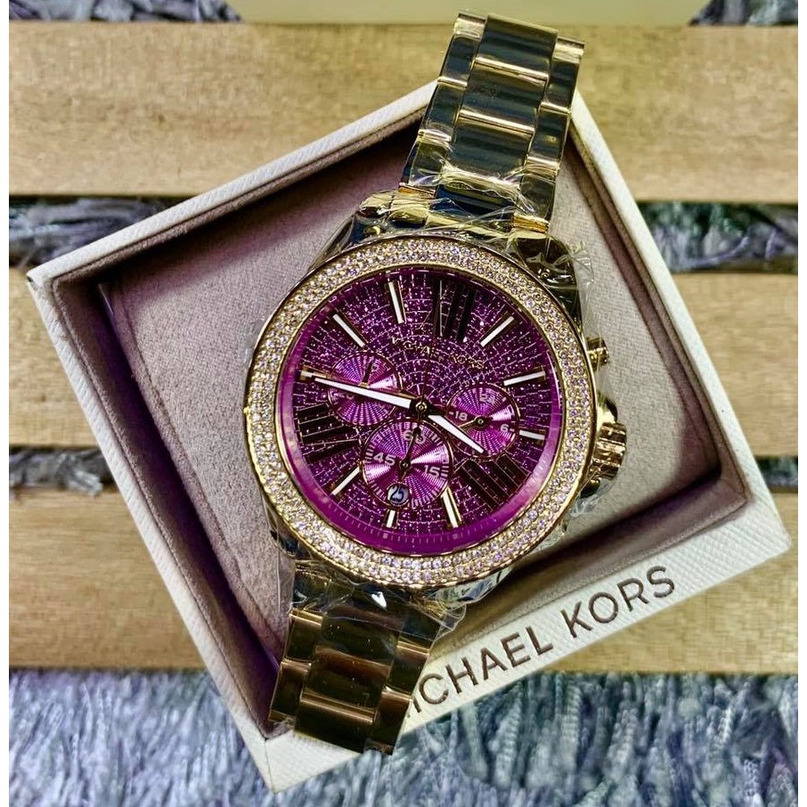 Michael Kors MK Wren Crystal Stones Purple Dial Ladies Watch | Shopee  Philippines