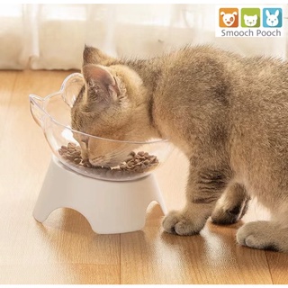 SP Cat/Dog Bowl Elevated 15° Inclined Transparent Neck Guard Pet Feeding Bowl