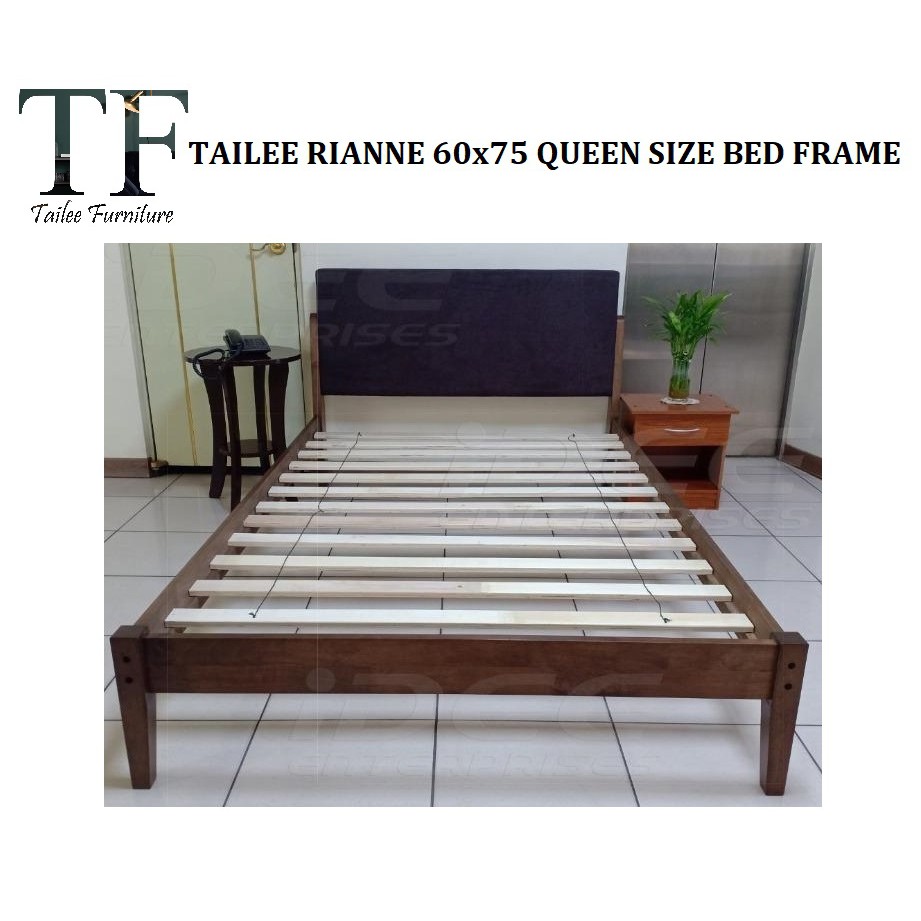 Wooden Bed Frame Padded Headboard, Wood Bed Frame With Padded Headboard