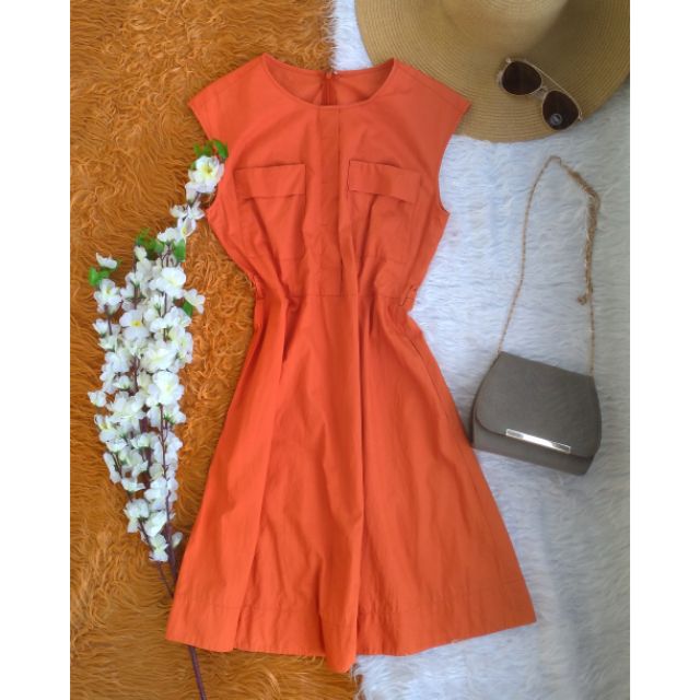 plain orange dress