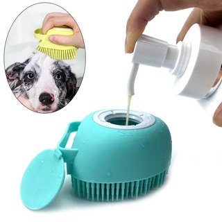Dog Brush Massage Gloves Silicone Comb with Shampoo Box Pet Accessories for Cats Shower Grooming
