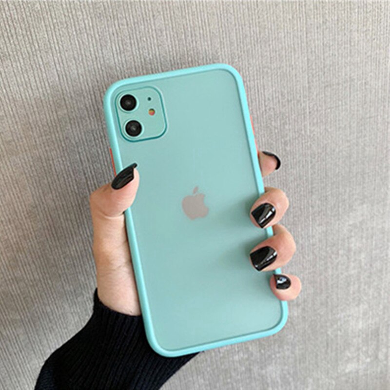 Mint Hybrid Simple Matte Bumper Iphone Case For Iphone 11 12 13 Pro Max Tpu Silicone Case Shopee Philippines