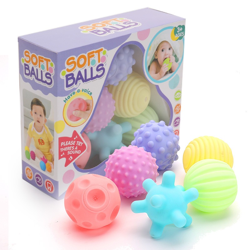 6-Pack Baby Ball Toys Soft Baby Training Touch Sensory Set Textured ...