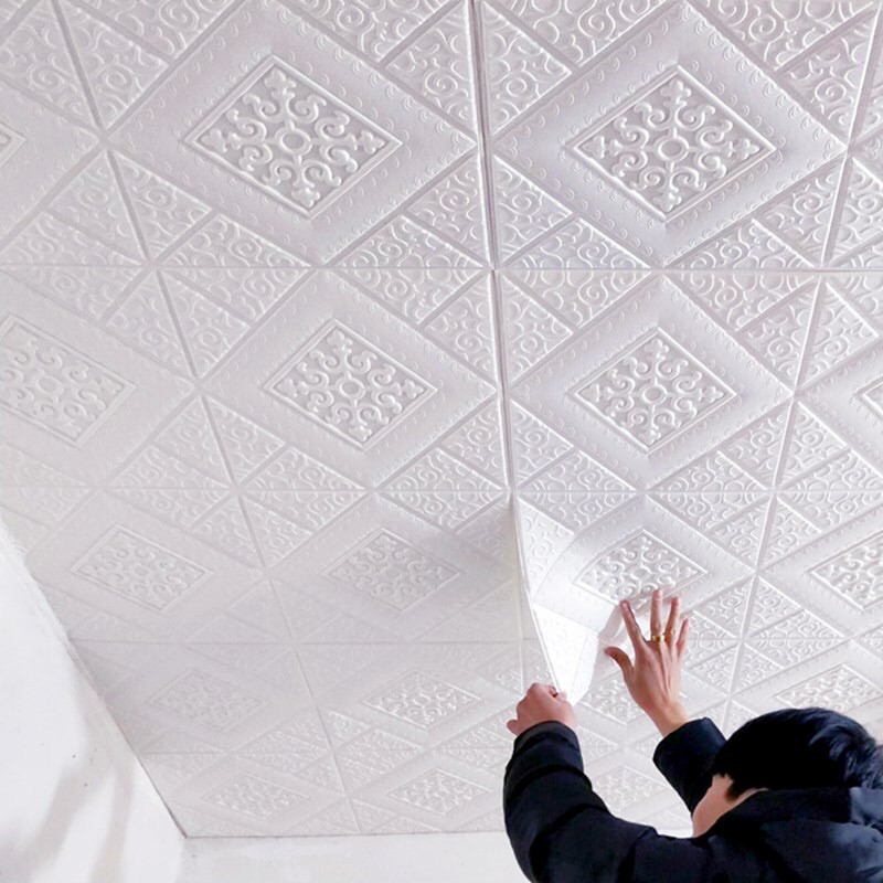 Ceiling Decor 3D Self Adhesive wallpaper Wall Stickers Foam Waterproof