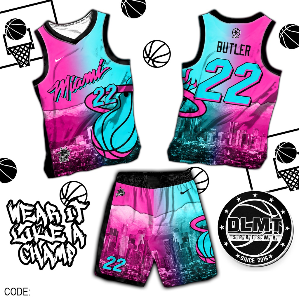 PINK & BLUE OMBRE CODE DLMT149 FULL SUBLIMATION JERSEY (FREE CHANGE ...