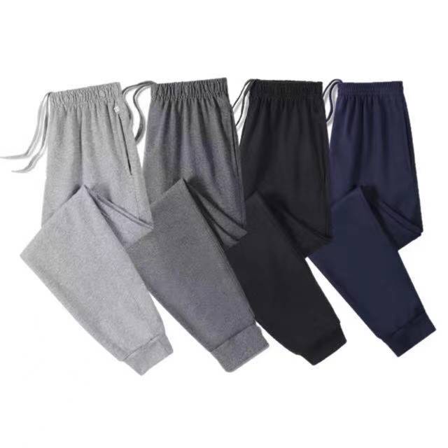 Unisex Plain Cotton Jogger Pants Makapal Tela with zippers #7