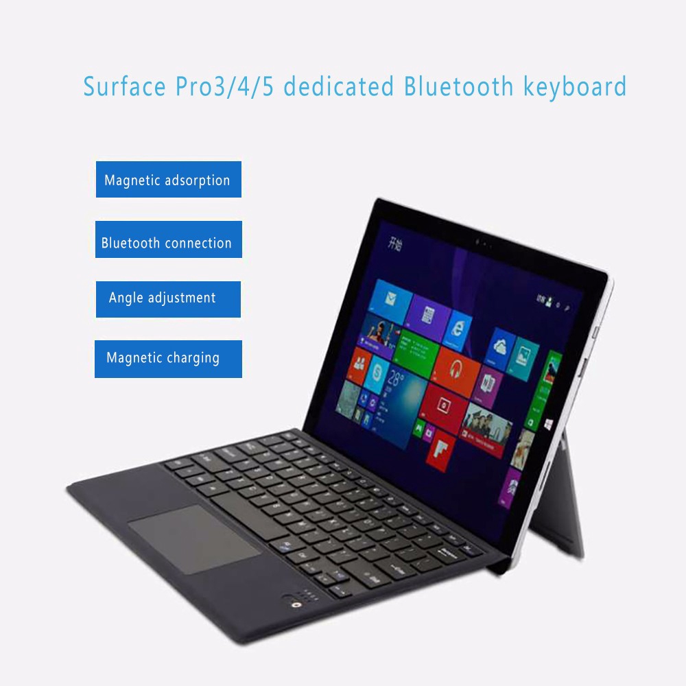 Ultra Slim Wireless Bluetooth Keyboard With Trackpad For Microsoft Surface Pro 3 4 5 6 Black Shopee Philippines