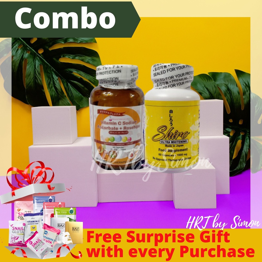 AUTHENTIC SHIRO GLUTATHIONE COMBO MADE IN JAPAN ( 60 CAPS FOR WHITENING