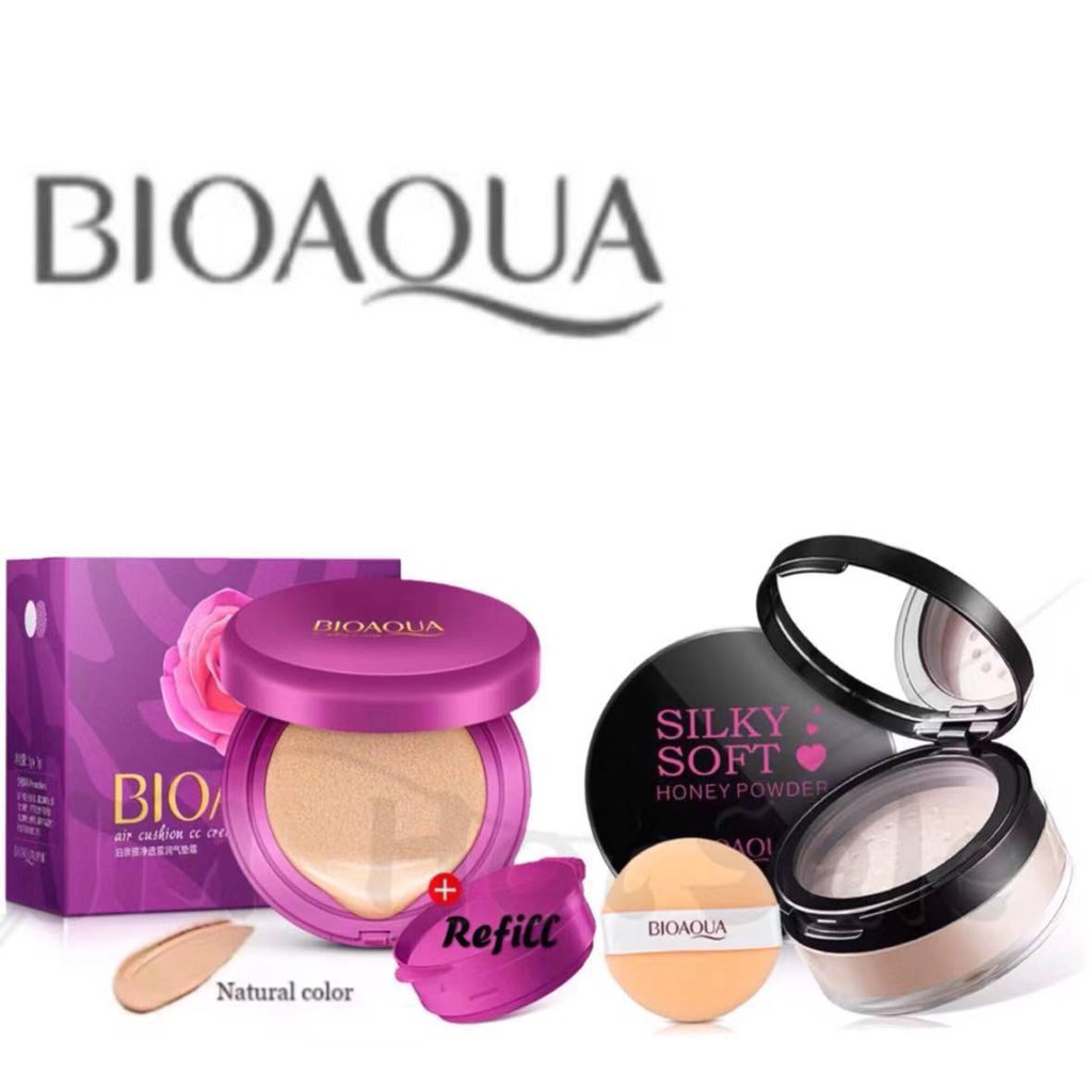 (2in1) Original Bioaqua Air Cushion CC Cream With 15g REFILL + Silky