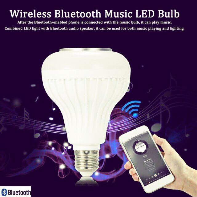 bluetooth led light bulb speaker