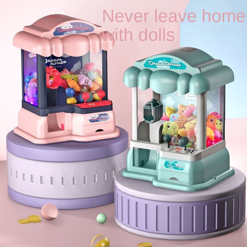 【Quality early education toys】 Children's Claw Machine Mini Clip Capsule Toy Doll Candy Crane Small Household Coin-Operated Toys Boys Girls