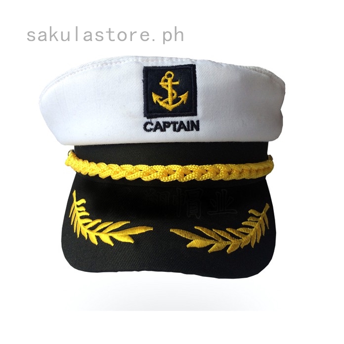 4 Packs Nautical Captain White Sailor Hats Yacht Captain Hats Adjustable Sea Cap Navy Costume Accessory for Men Women Costume Party Supplies