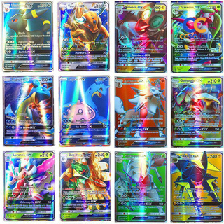 【Toy】100Pcs GX MEGA Cards Holo Flash Pokemon Legendary Anime Kids Toy Collectible