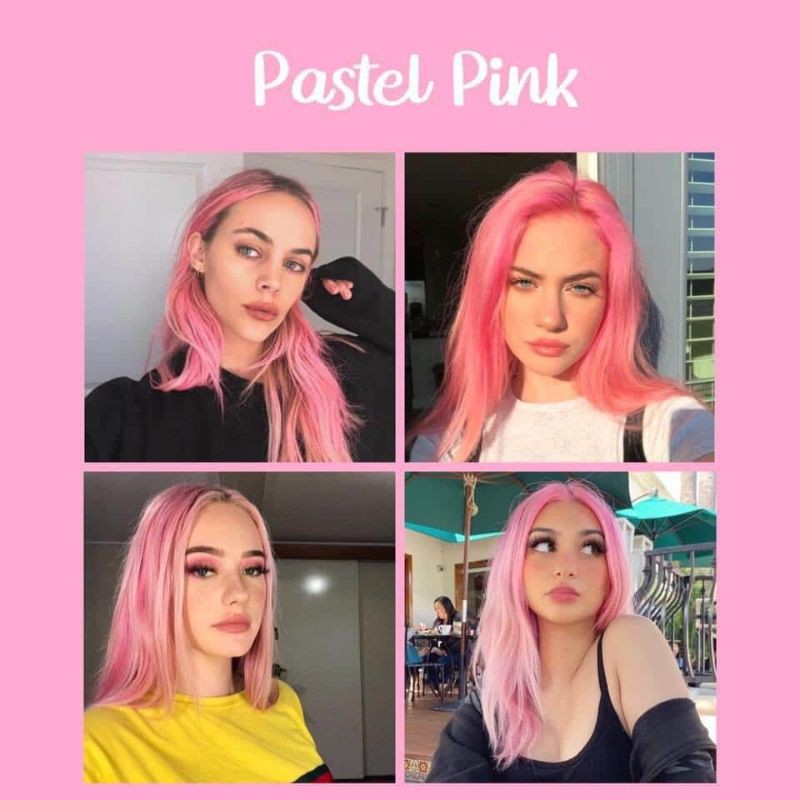 pastel pink and black hair