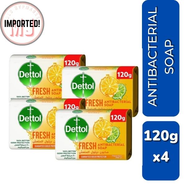 DETTOL, Antibacterial Soap with Germ Defence, Fresh Scent, 120 grams x